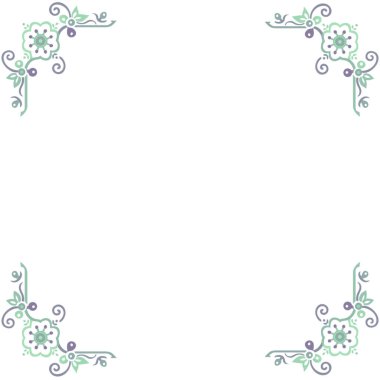 Çiçekler ve yapraklarla dekoratif çerçeve