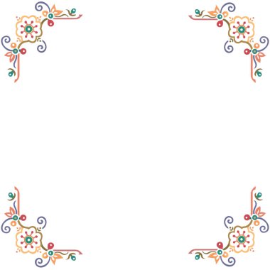 çiçek süsleme çerçeveyle