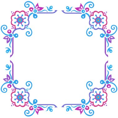Çiçekli bir çerçevenin vektör illüstrasyonu