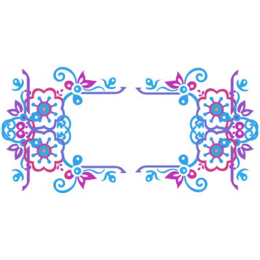 Süslü dekoratif çiçek çerçevesi