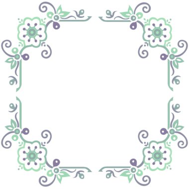 decorative frame with flowers and plants
