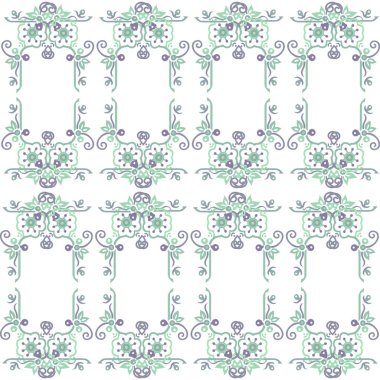 Süslü çiçek süslemelerinin kusursuz deseni