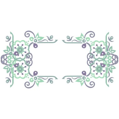 Yapraklı çerçeve ve çiçek vektör illüstrasyon tasarımı