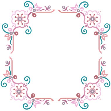 çerçeve çiçek ve yaprakları