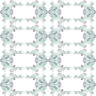 Kare çerçevede bir dizi kusursuz çiçek deseni