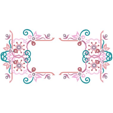 Çiçek ve çiçek motifli vektör vintage çerçeve