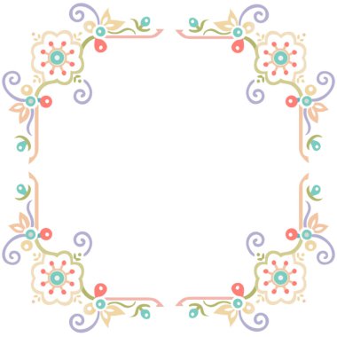 Çiçek, yaprak ve böğürtlen. vektör illüstrasyonu