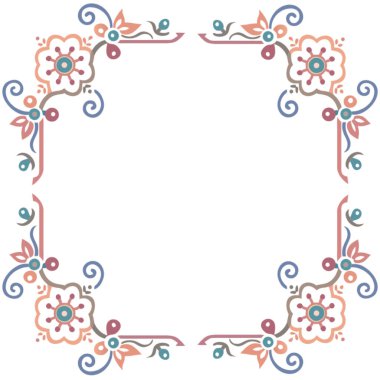 Çiçekler ve yapraklarla çerçevelenmiş