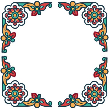 Çiçek çerçevesinin vektör illüstrasyonu