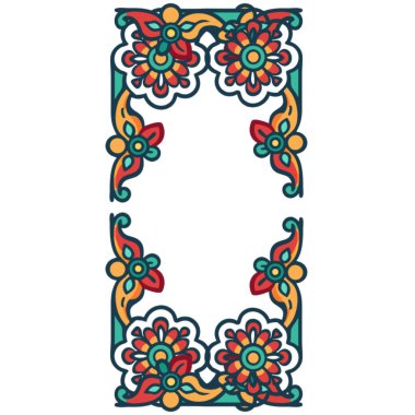 Vektör el çizilen çerçeve çiçek