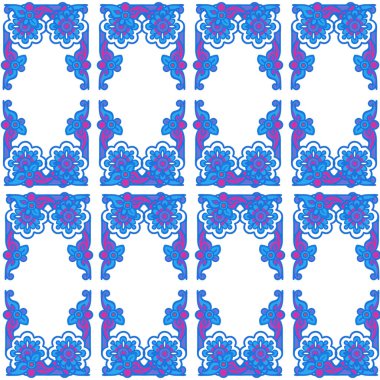 Soyut çiçeklerle kusursuz desen