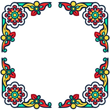 Çiçekli vektör çerçevesi