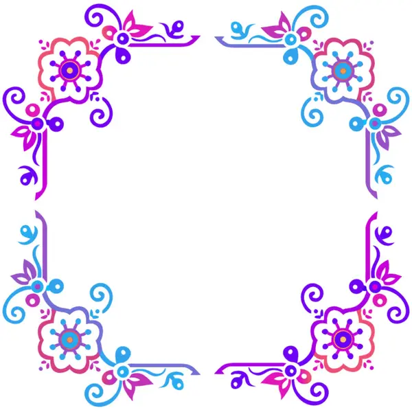 Beyaz arkaplandaki çiçeklerden çerçeve