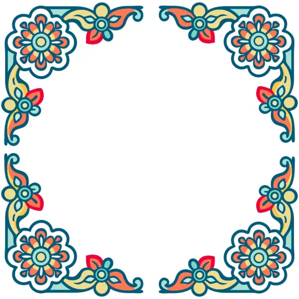 Mavi çiçekli çerçeve