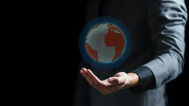 Dünya küre elinde tutan işadamı