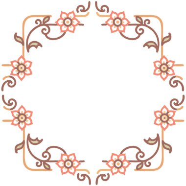 Çeşitli çiçek çerçevelerinin vektör illüstrasyonu