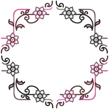 Çiçekli vektör vintage çerçevesi