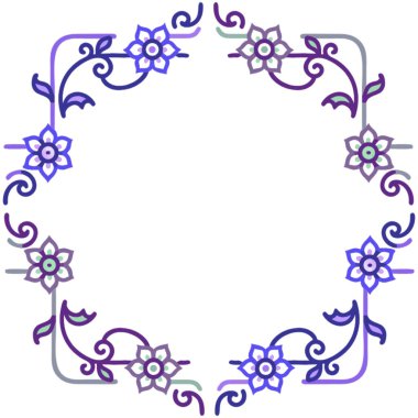 Çiçeklerden yapılmış bir çerçevenin vektör çizimi.