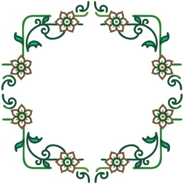 Çeşitli çiçekli bir çelengin vektör çizimi