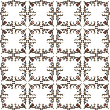 Soyut çiçeklerle kusursuz desen. Gri renkli çiçek süsü. Kusursuz raster çizimi.