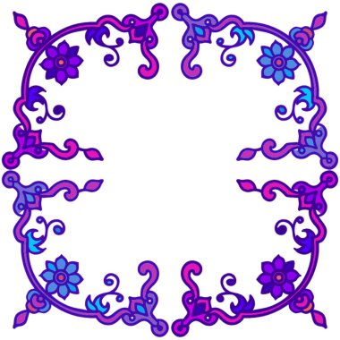 Süslü çiçek ve yapraklar, vektör tasarımı