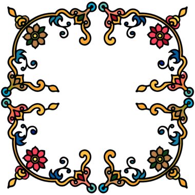 Çiçek çerçevesinin vektör çizimi. Davetiyeler için tasarım ögeleri, tebrik kartları, web.