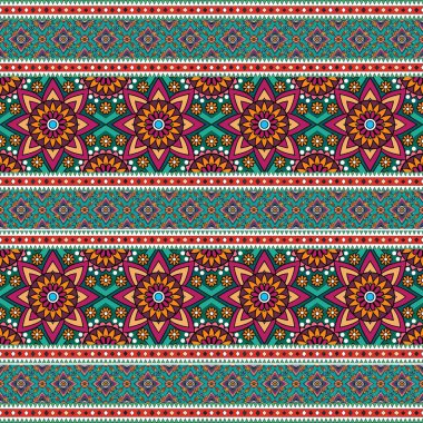 etnik çiçek seamless modeli