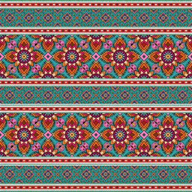Vektör soyut etnik kabile süsleme deseni. renkli geometrik etnik desensiz arkaplan