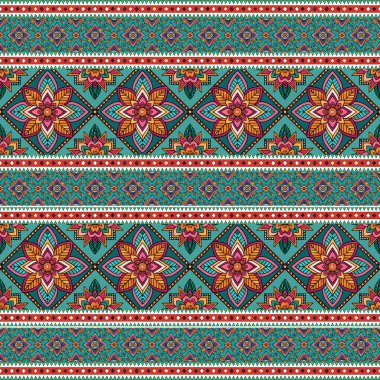 Etnik çiçek seamless modeli. Soyut dekoratif desen