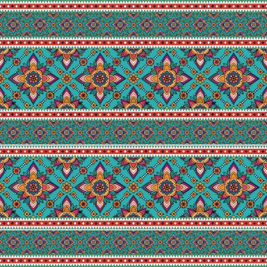 Etnik çiçek seamless modeli. Soyut dekoratif desen