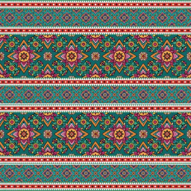 Elle çizilmiş süslemeli, pürüzsüz etnik desen. vektör illüstrasyonu.