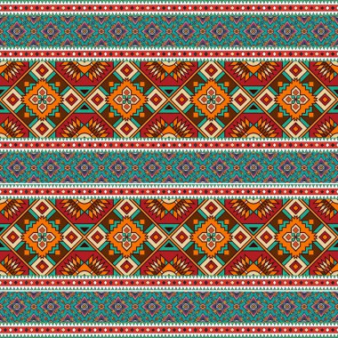 Dikişsiz renkli etnik desen, vektör çizim