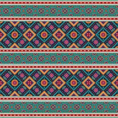 Kusursuz desen. Soyut renkli süsler. vektör illüstrasyonu