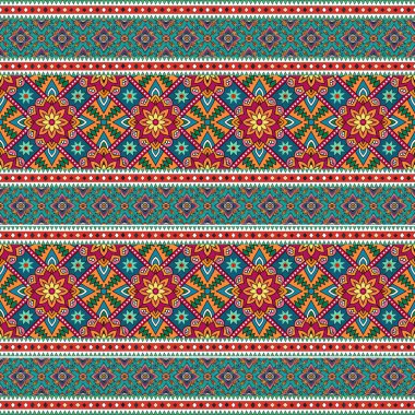 Etnik çiçek seamless modeli. Soyut dekoratif desen