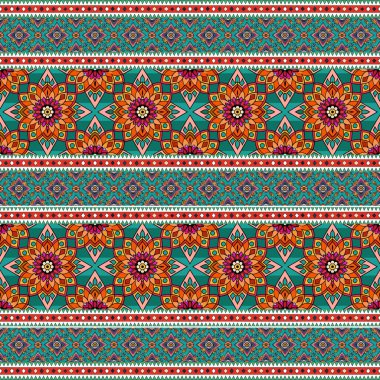 Etnik çiçek seamless modeli. Soyut dekoratif desen