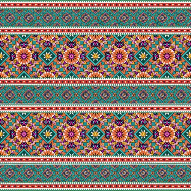 Renkli süslemeli vektör etnik deseni