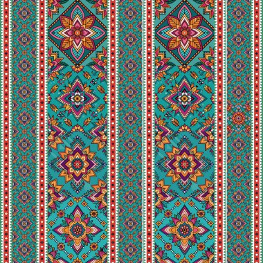 etnik çiçek seamless modeli