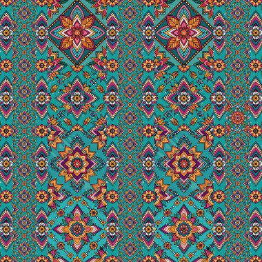 Soyut etnik desensiz çiçek deseni. vektör illüstrasyonu