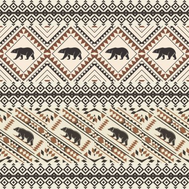 Etnik kabile süslemesi olan kusursuz vektör deseni