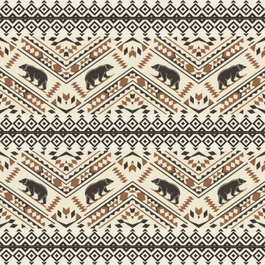 Etnik kabile süslemesi olan kusursuz vektör deseni.