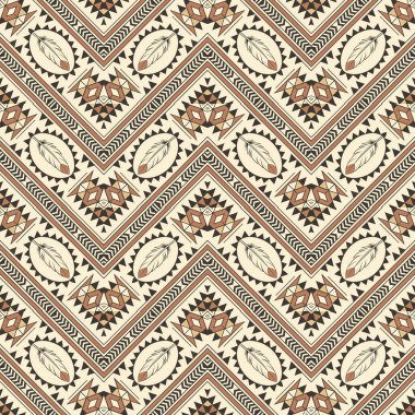 Soyut süslemeli kusursuz desen, vektör illüstrasyonu