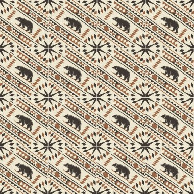 Amerikan yerlilerinin kusursuz desenleri var. Sizin tasarımınız ve tekstil baskınız için hayvani süsler.