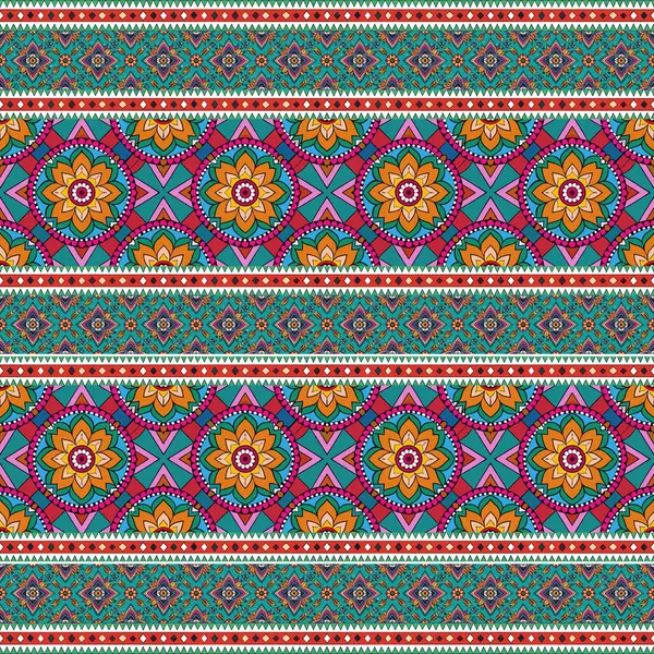 Renkli geometrik elementlerle kusursuz etnik düzen. vektör illüstrasyonu.