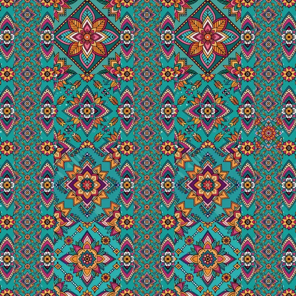 Soyut etnik desensiz çiçek deseni. vektör illüstrasyonu