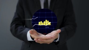 Grafik tutan işadamının eli