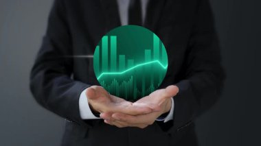 İş adamının el ele tutuşma grafiği