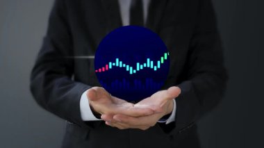 işadamı ile elden gelen finansal simgeler