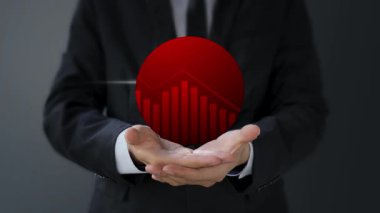 Elinde kırmızı ok tutan iş adamı