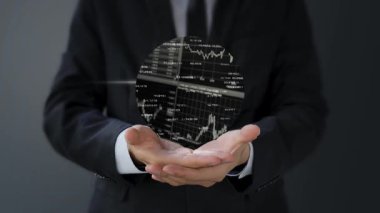 Sanal gerçekliğe sahip iş adamı