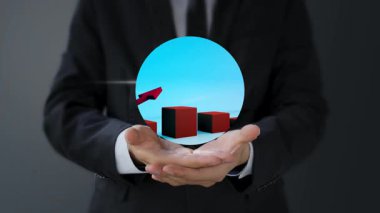 Dijital tablet tutan işadamı